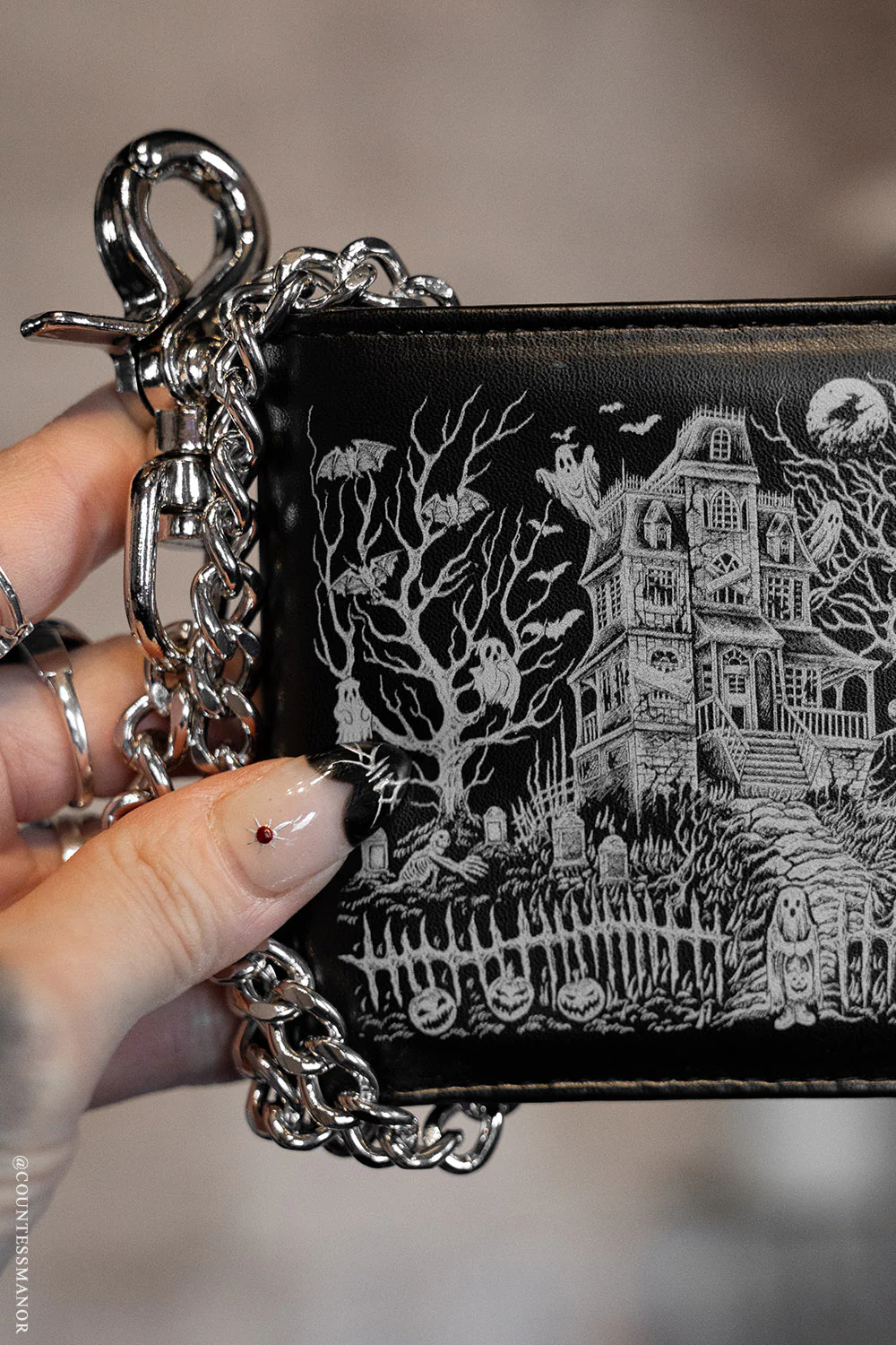 Haunted Mansion Bifold Wallet w/ Chain - Image 8