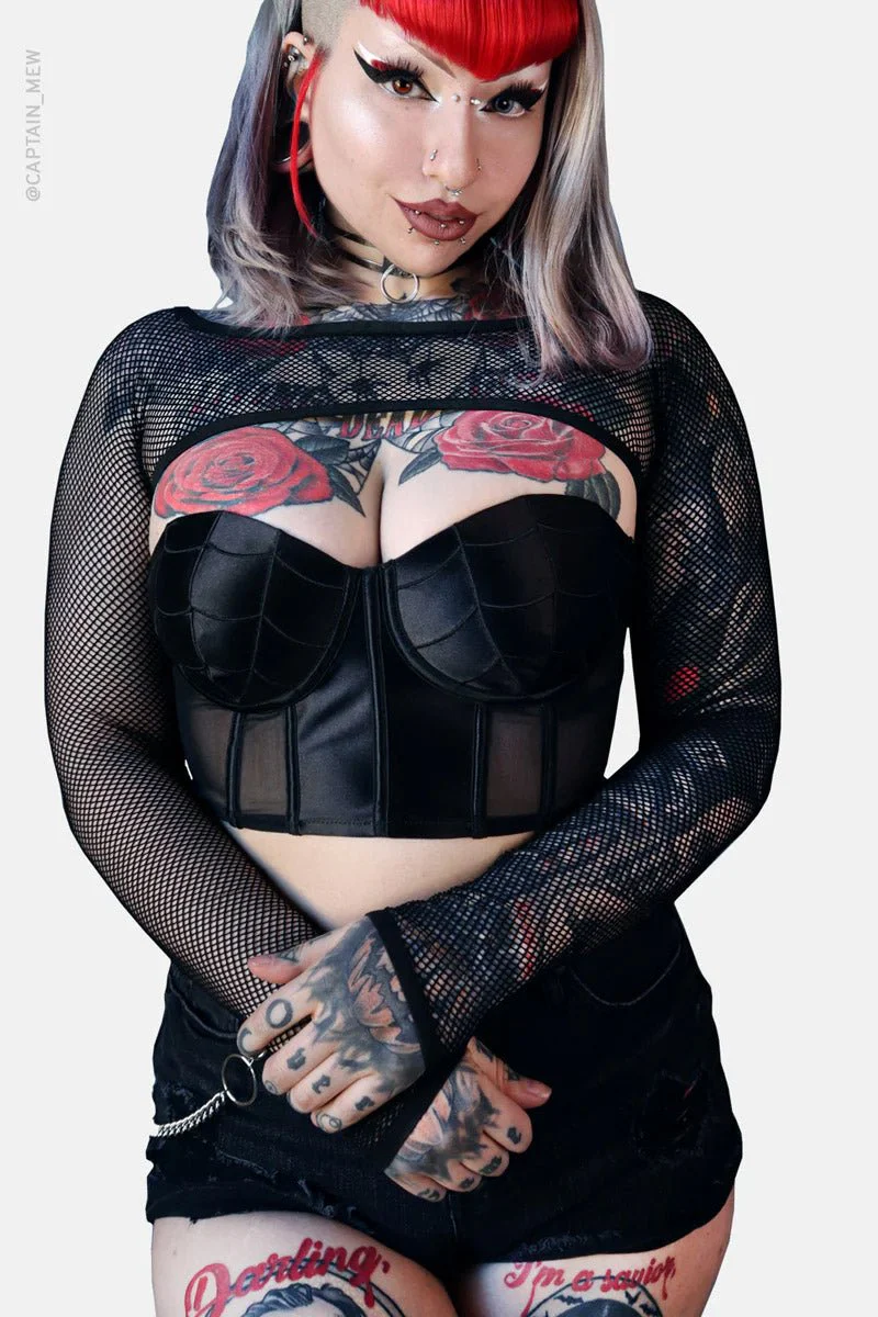 Helena Fishnet Super Crop Top - Image 2