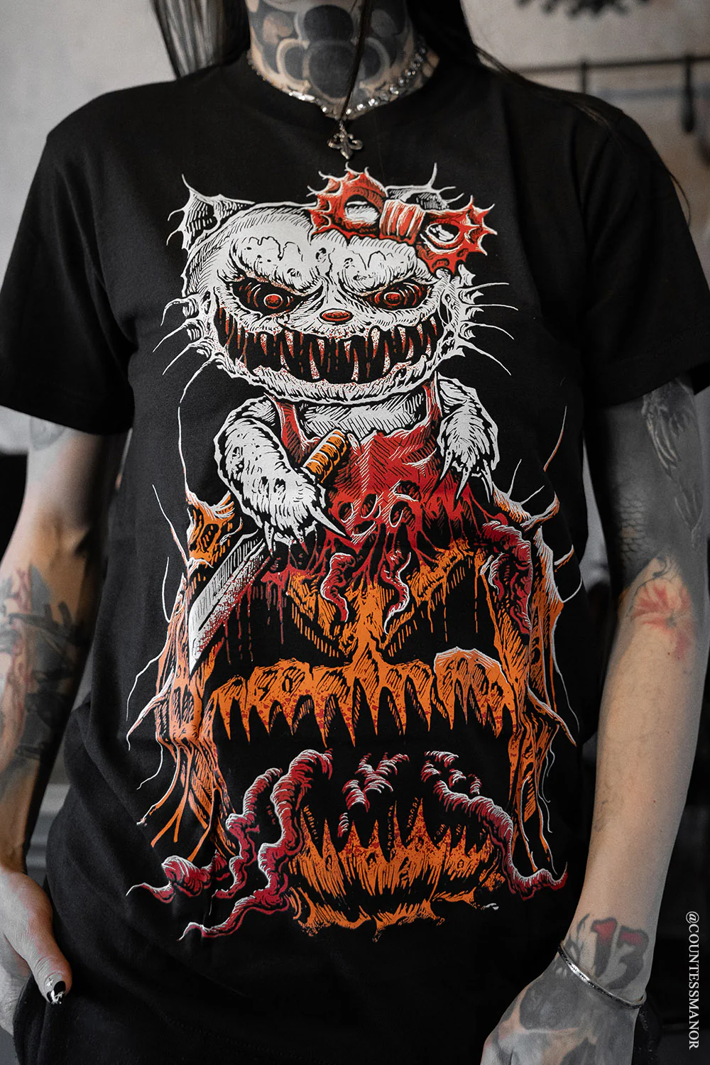 Hell-O-Ween Kitty T-shirt - Image 2