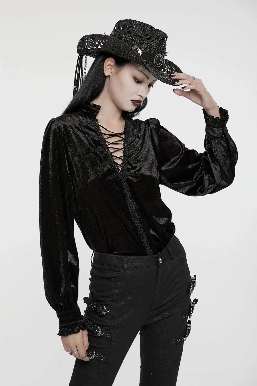 Hellbilly Western Goth Cowboy Hat - Image 2