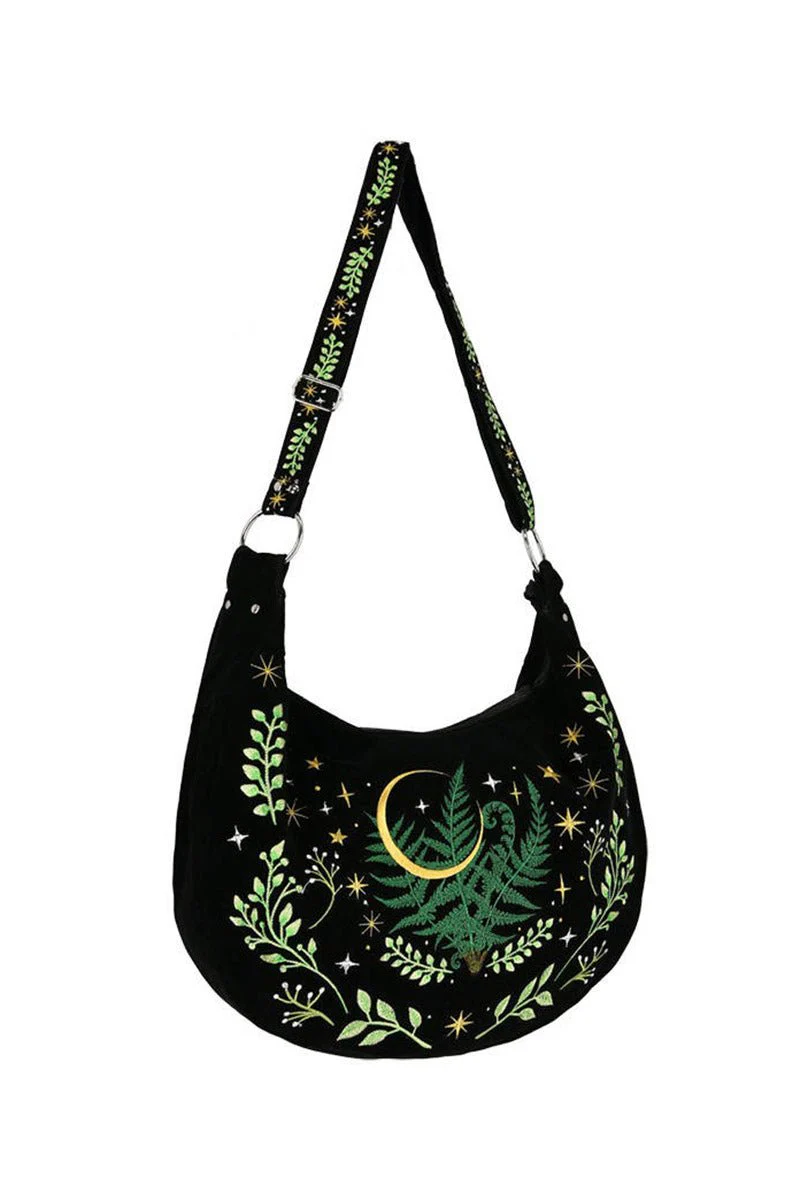 Herbal Hobo Bag with Fern Embroidery - Image 5