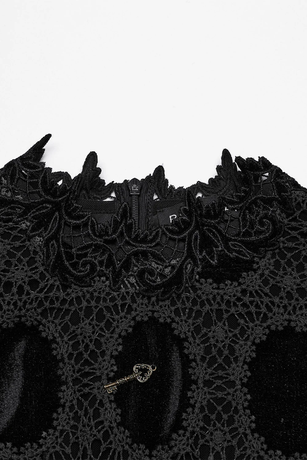 Keylace Embroidered Puff Sleeve Top [Black] - Image 10