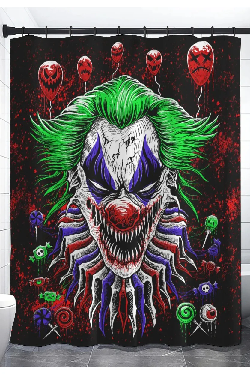 Killer Clowncore Shower Curtain