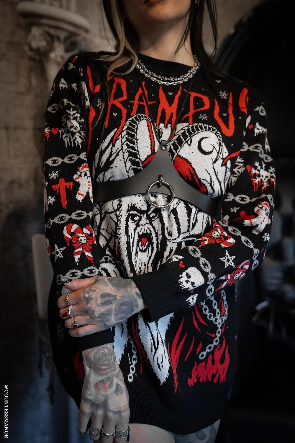 Krampus Knit Christmas Sweater - Image 12