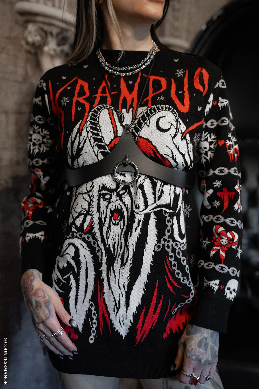 Krampus Knit Christmas Sweater - Image 8