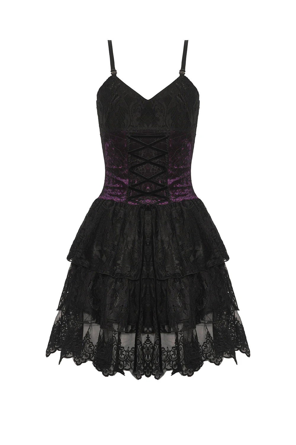 Layered Lace Gothic Corset Dress - Image 3