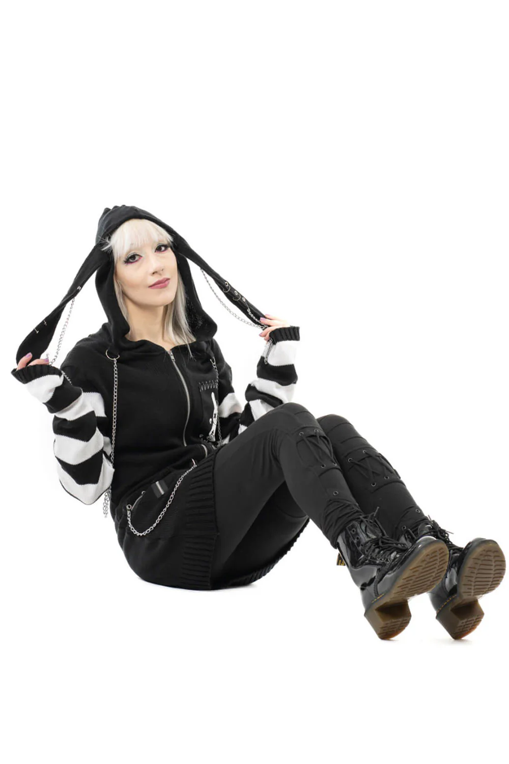 LB Voodoo Bunny Cardigan [Black/White] - Image 8