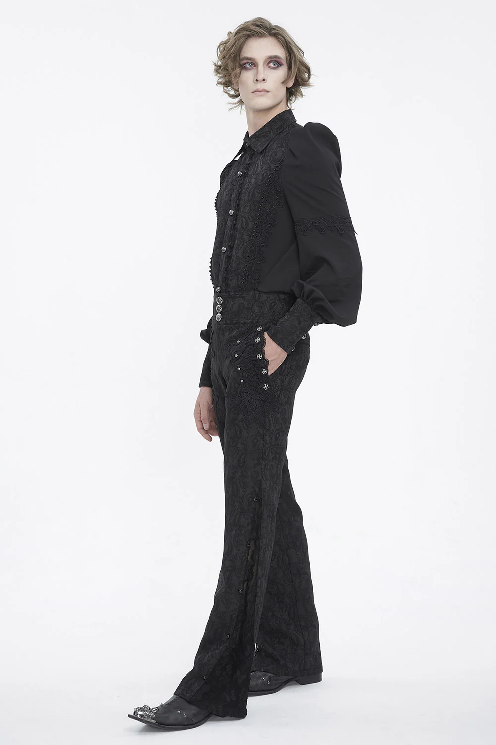 Lestat Button Down Damask Top - Image 5