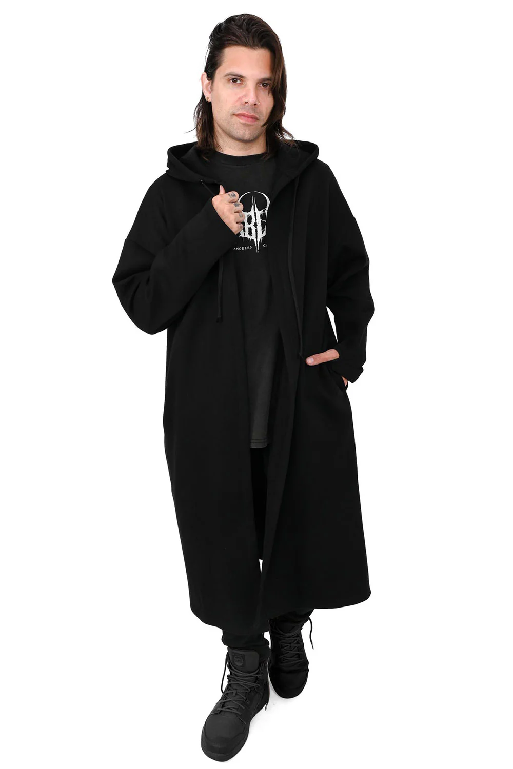 Long Line Open Hoodie [Unisex] - Image 2