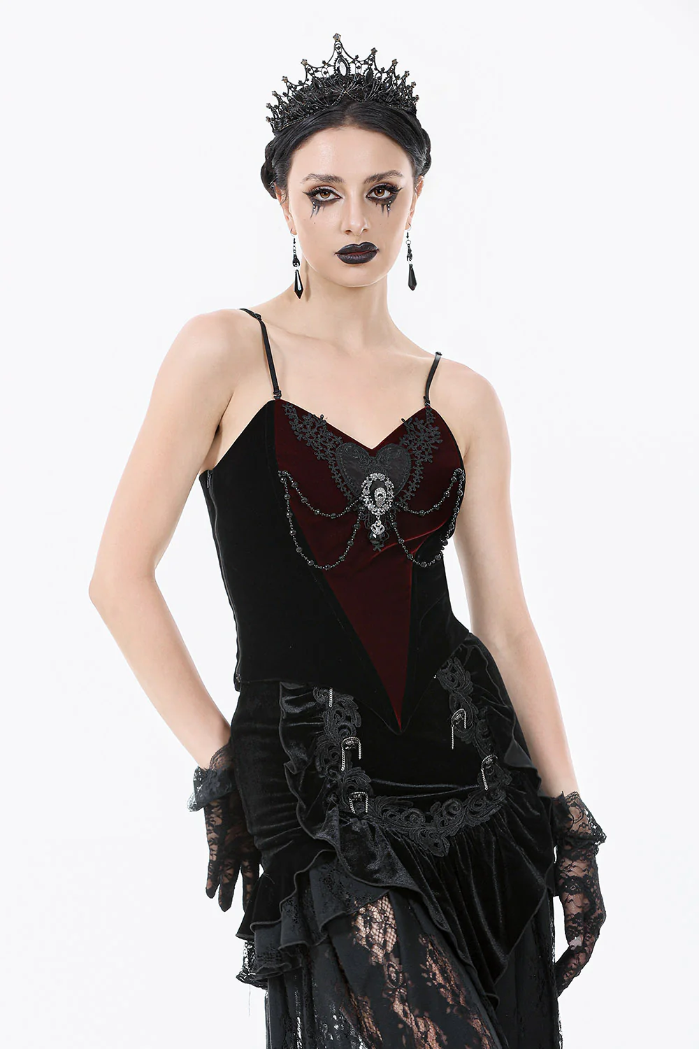 Merlot Lace-Up Corset Top - Image 6