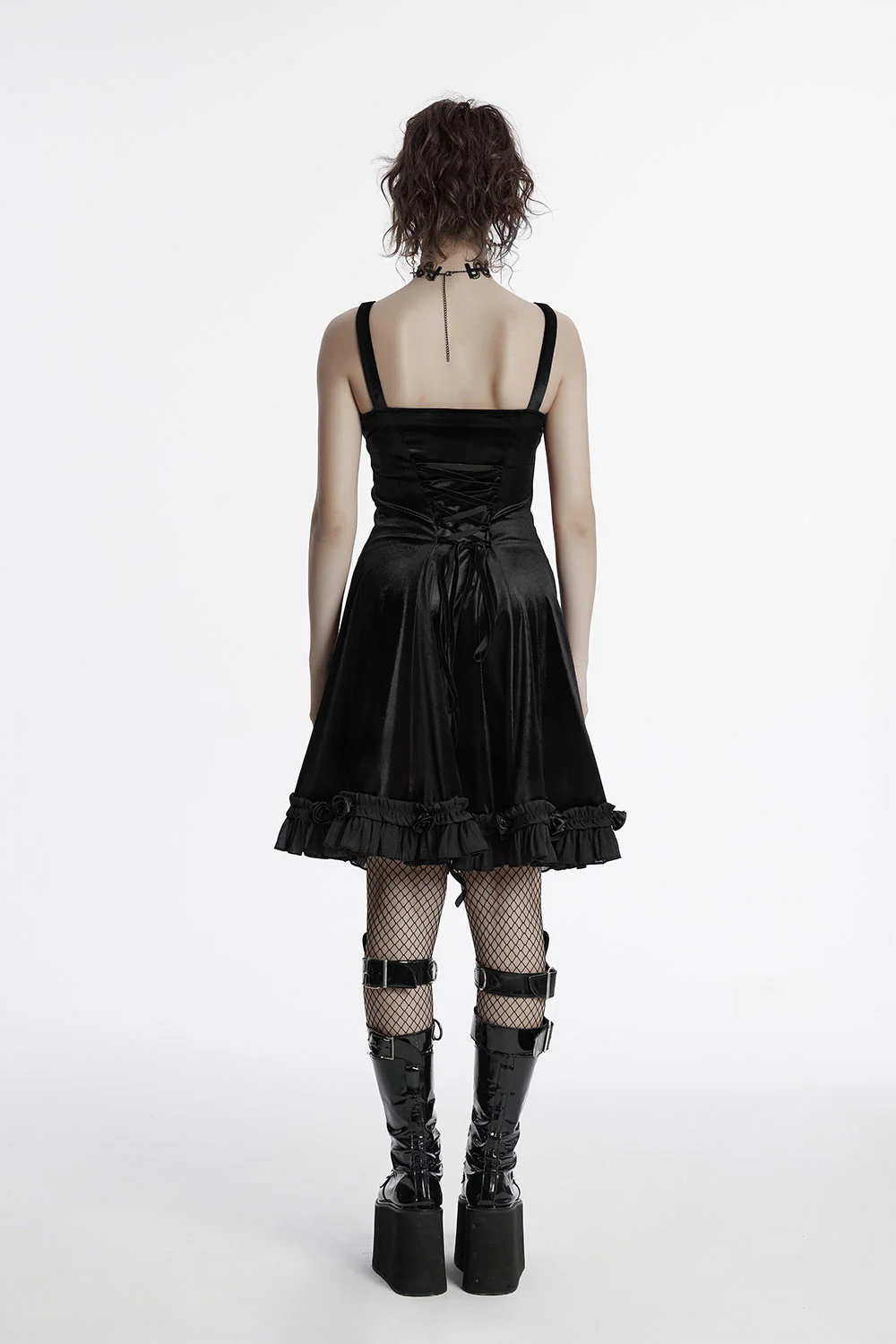 Midnight Spell Velvet Slip Dress [Black] - Image 5