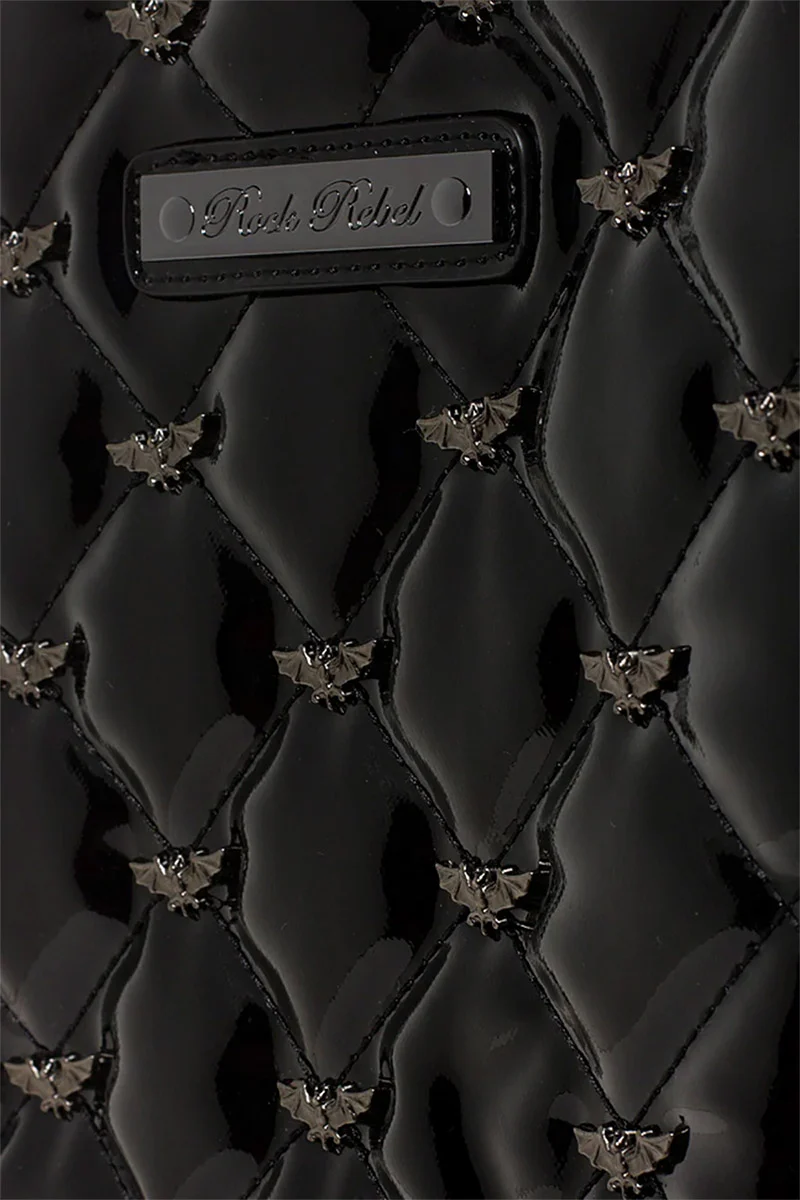 Mina Quilted Bat Coffin Backpack [BLACK] - Image 5