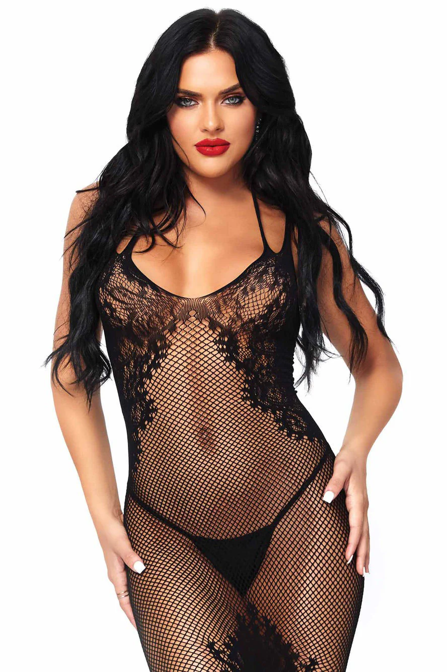 Mistress of the Night Fishnet Bodycon Dress - Image 3