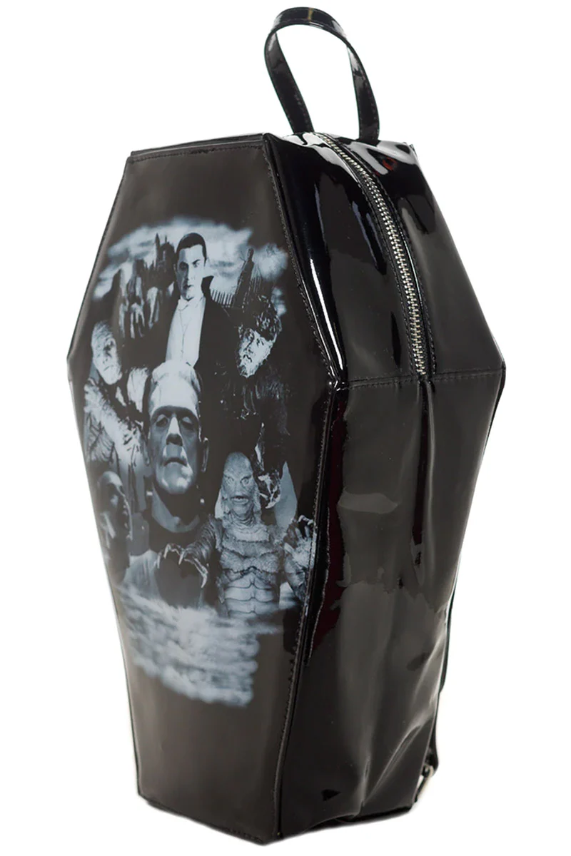 Monster Mash Collage Coffin Backpack - Image 3