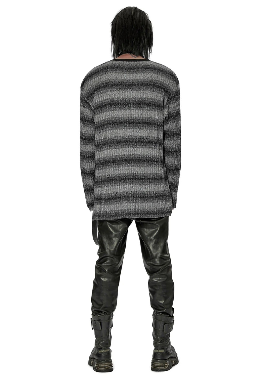 Moonash Striped Knitted Top [Black/Grey] - Image 4