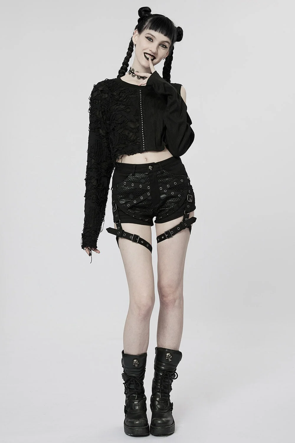 Moonhollow Spiked Shorts with Leg Straps - Image 2