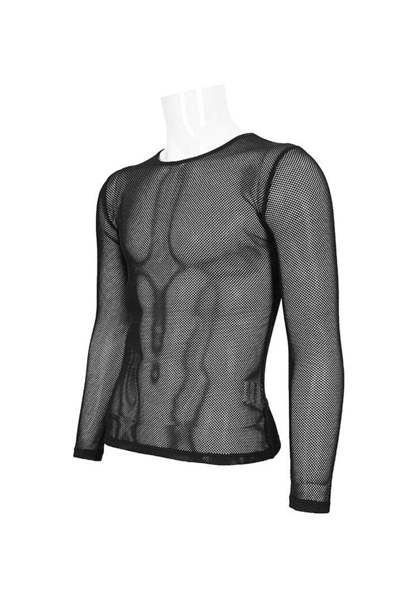 Morbid Black Fishnet Long Sleeve Top [Unisex] - Image 3