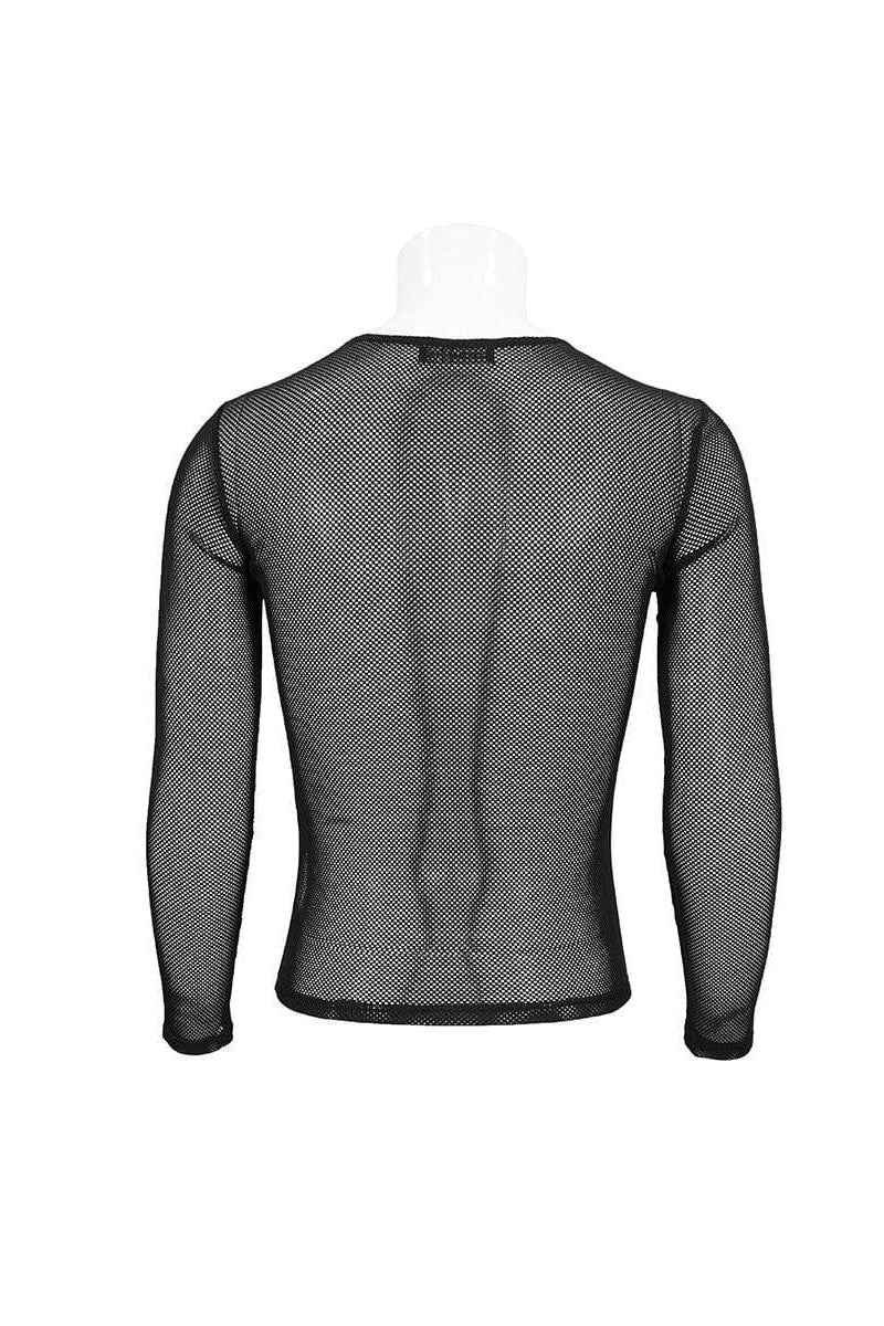 Morbid Black Fishnet Long Sleeve Top [Unisex] - Image 5