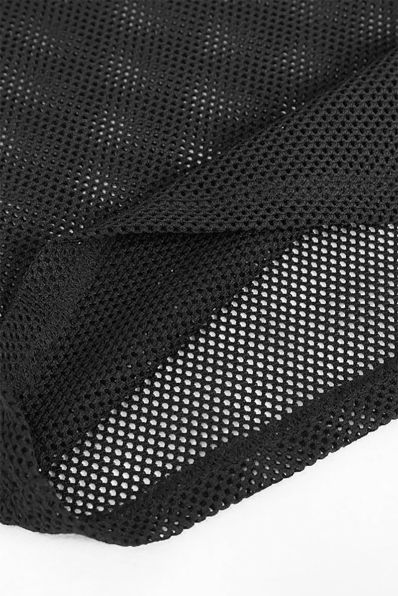 Morbid Black Fishnet Long Sleeve Top [Unisex] - Image 7