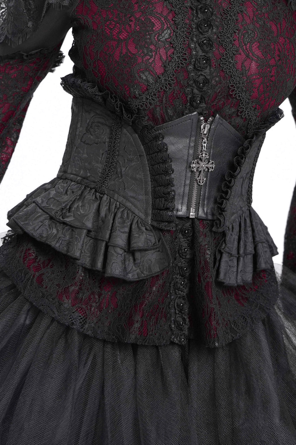 Mourning Hour Victorian Underbust Corset [Black] - Image 2