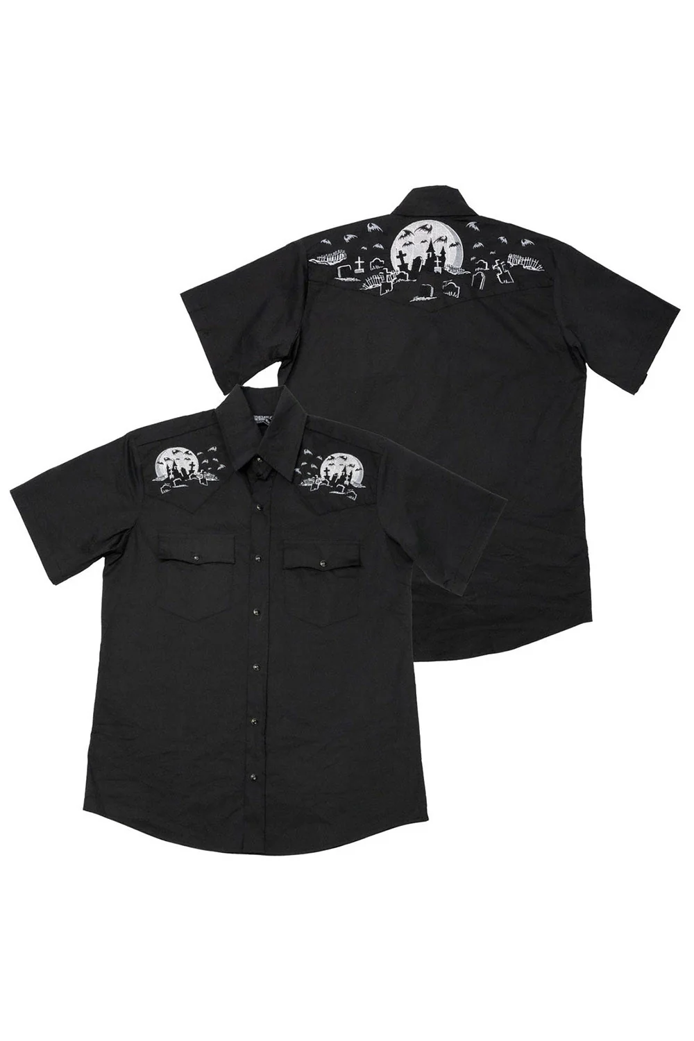 Nighttime Cemetery Western Shirt - Image 4