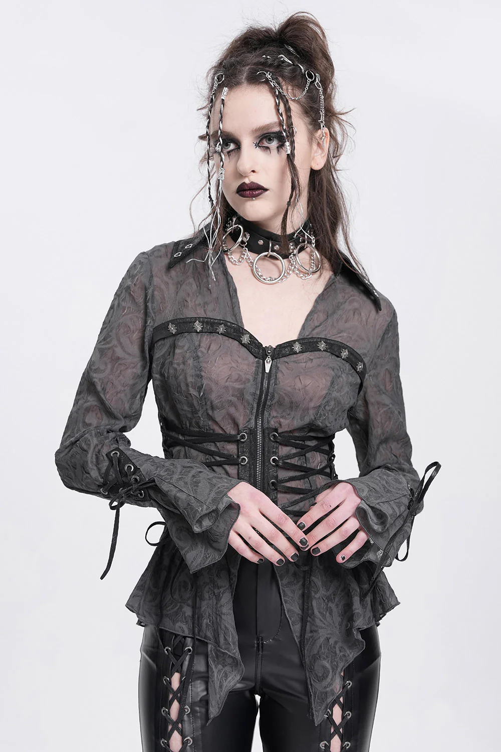 Of Dungeons and Dread Lace-Up Shirt - Image 6