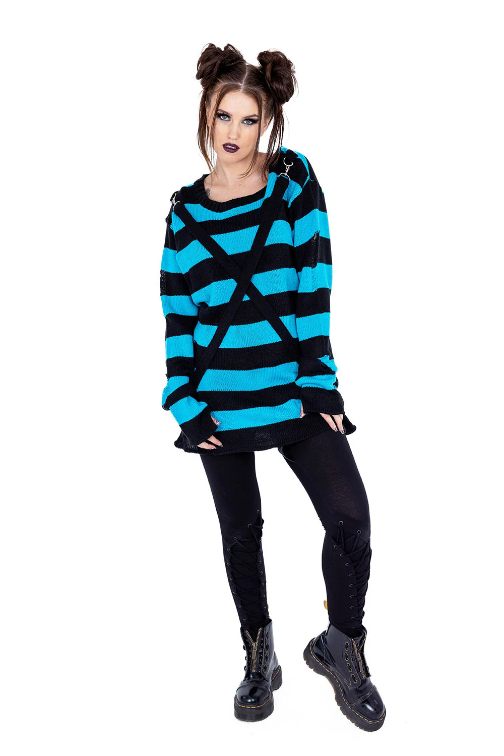 Oriana Jumper Sweater [Black/Blue] - Image 4