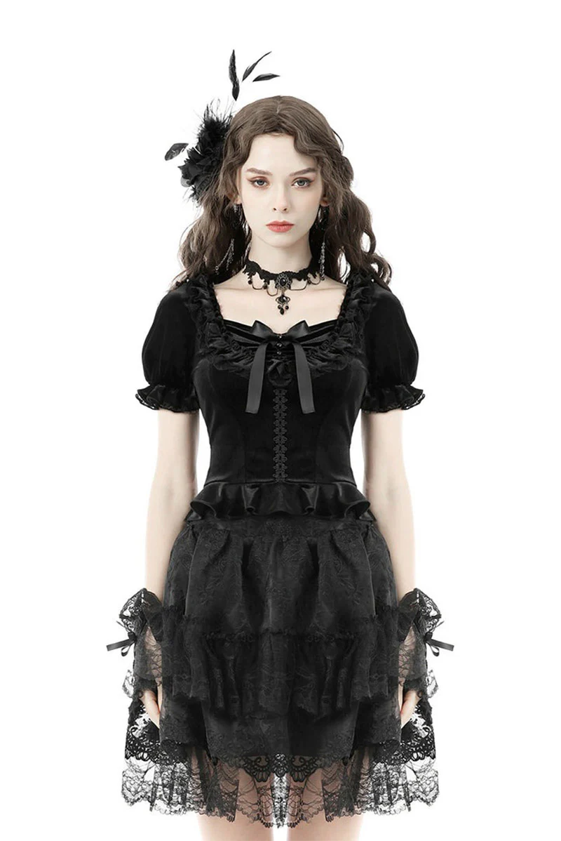 Phantom Ruffled Puff Shoulder Crop Top