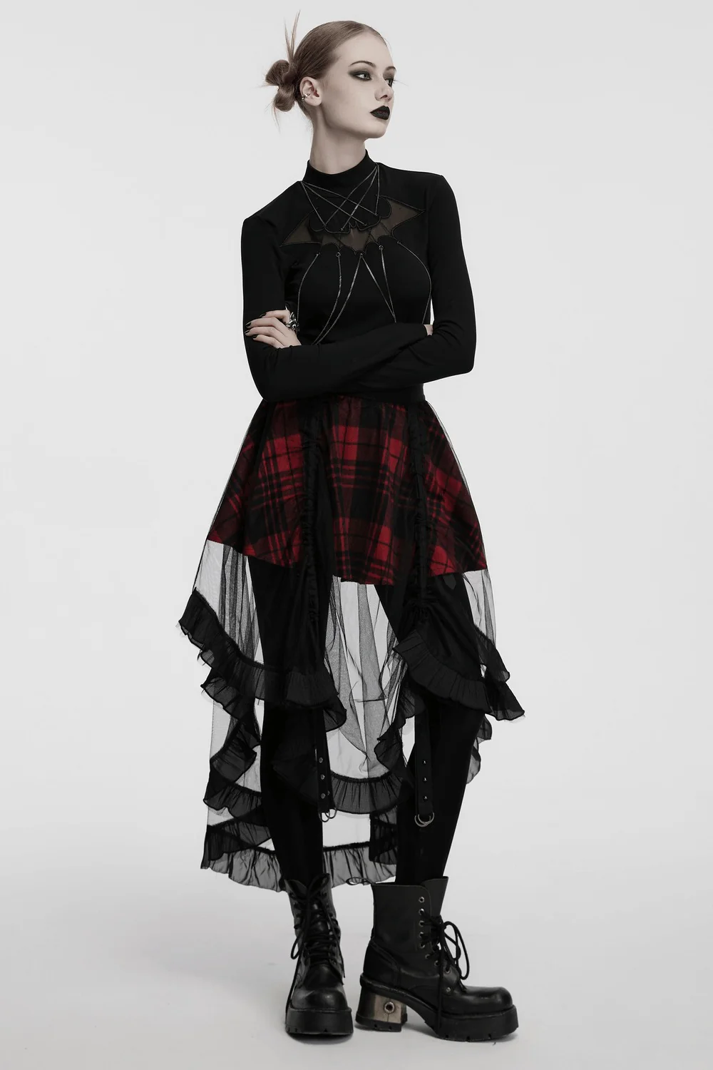 Pixie Dust Plaid Mesh Skirt - Image 8