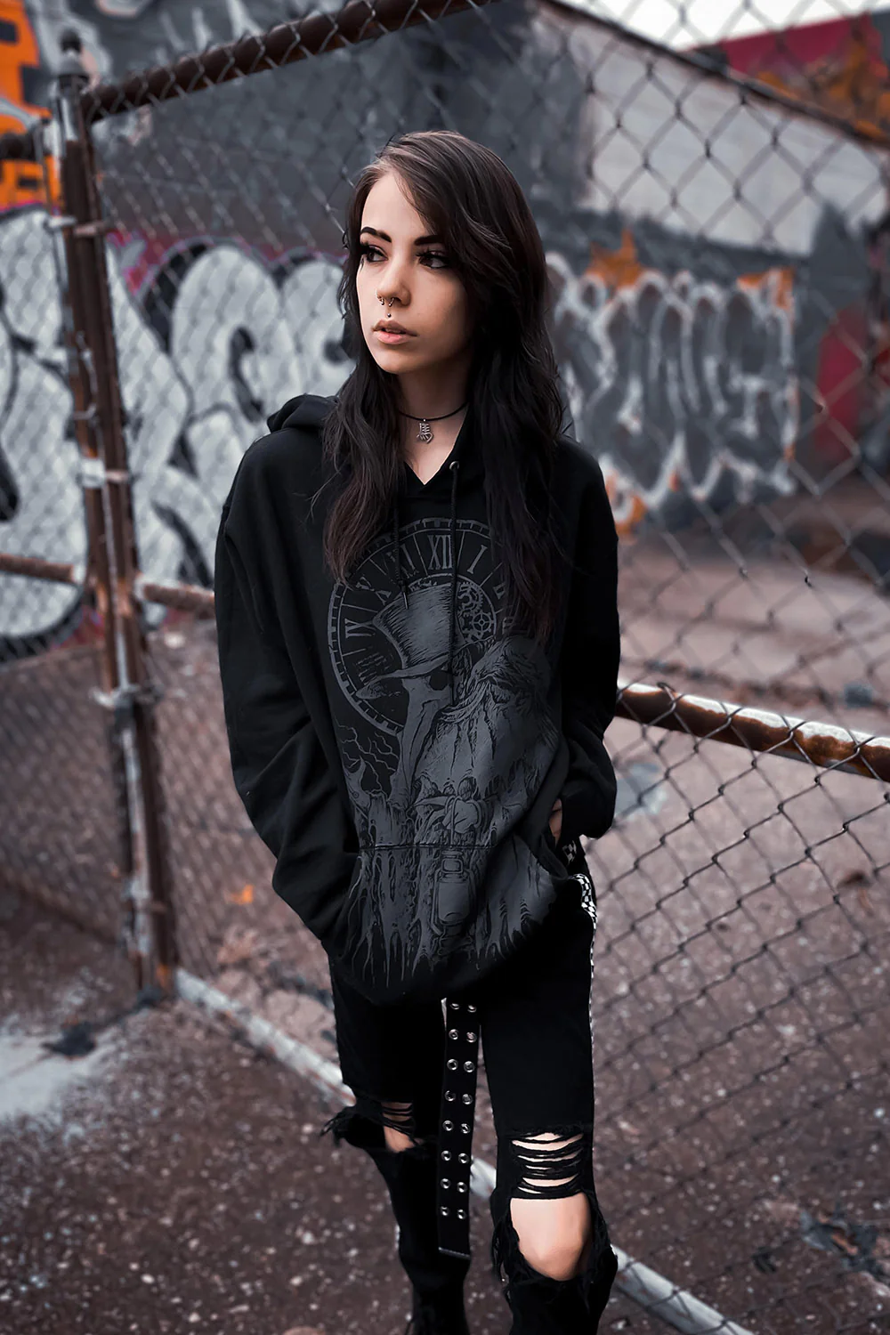 Plague Doctor Hoodie [GREY ASHES] - Image 13