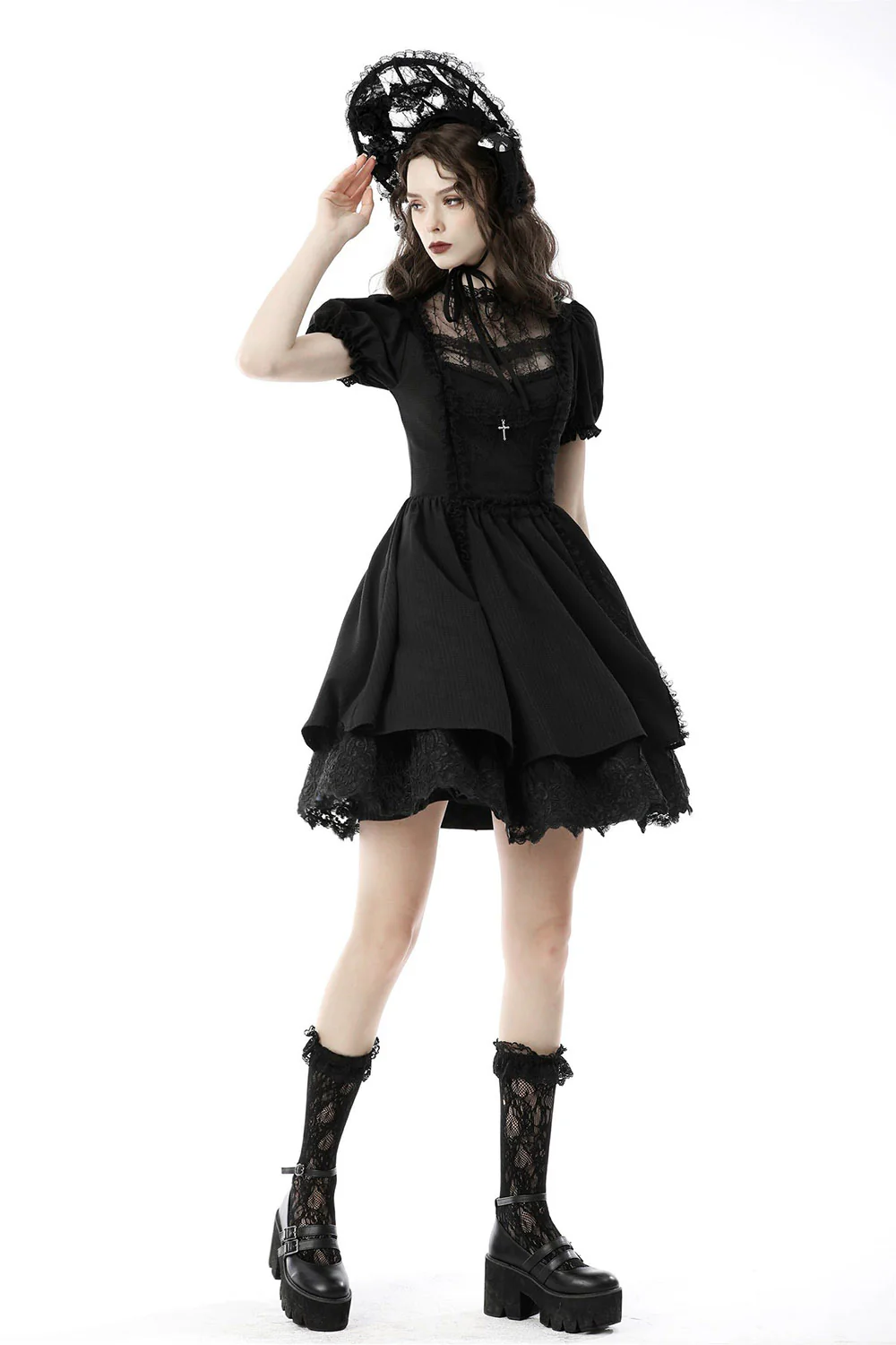 Puffed Sleeve Mini Dress - Image 4