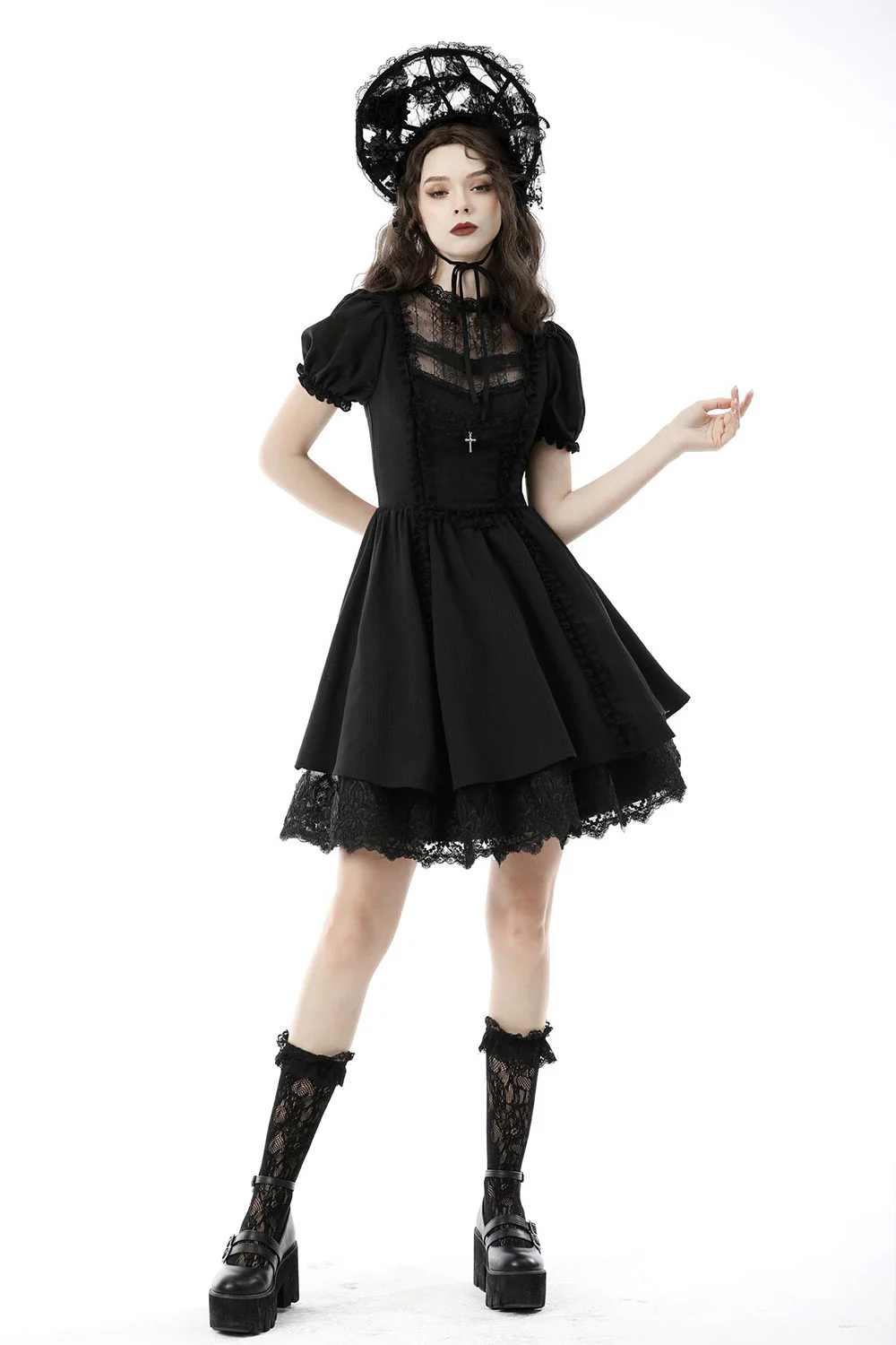 Puffed Sleeve Mini Dress - Image 5