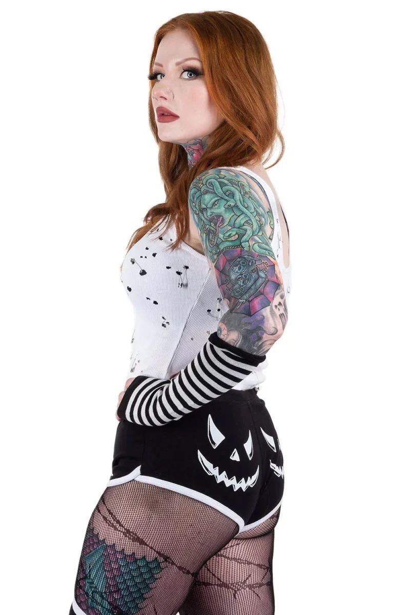Pumpkin Face Short Shorts - Image 3