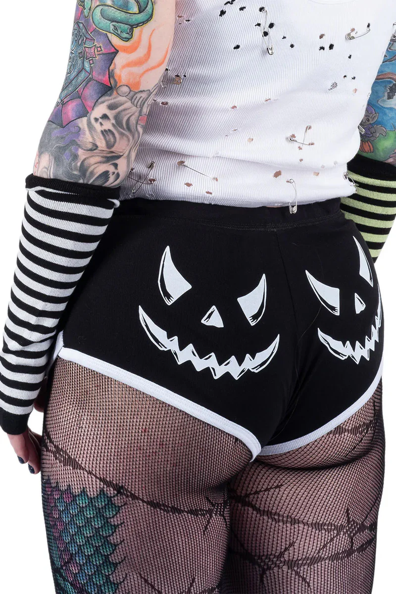 Pumpkin Face Short Shorts - Image 4