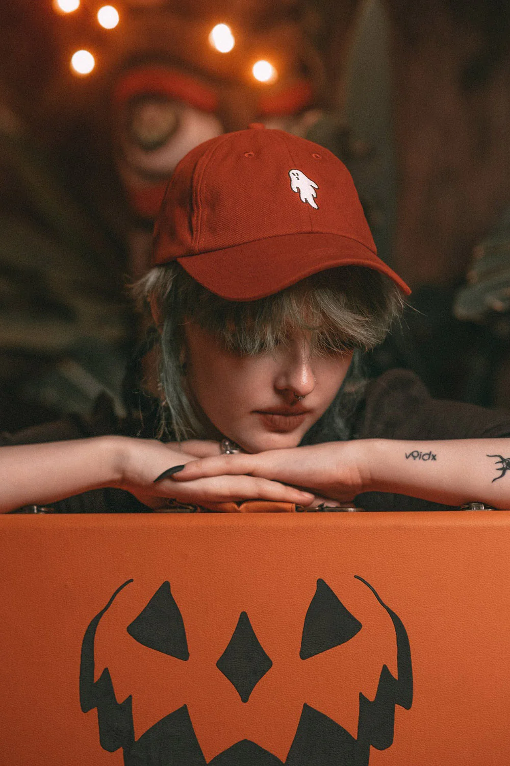 Pumpkin Ghostie Dad Hat [PUMPKIN ORANGE] - Image 3