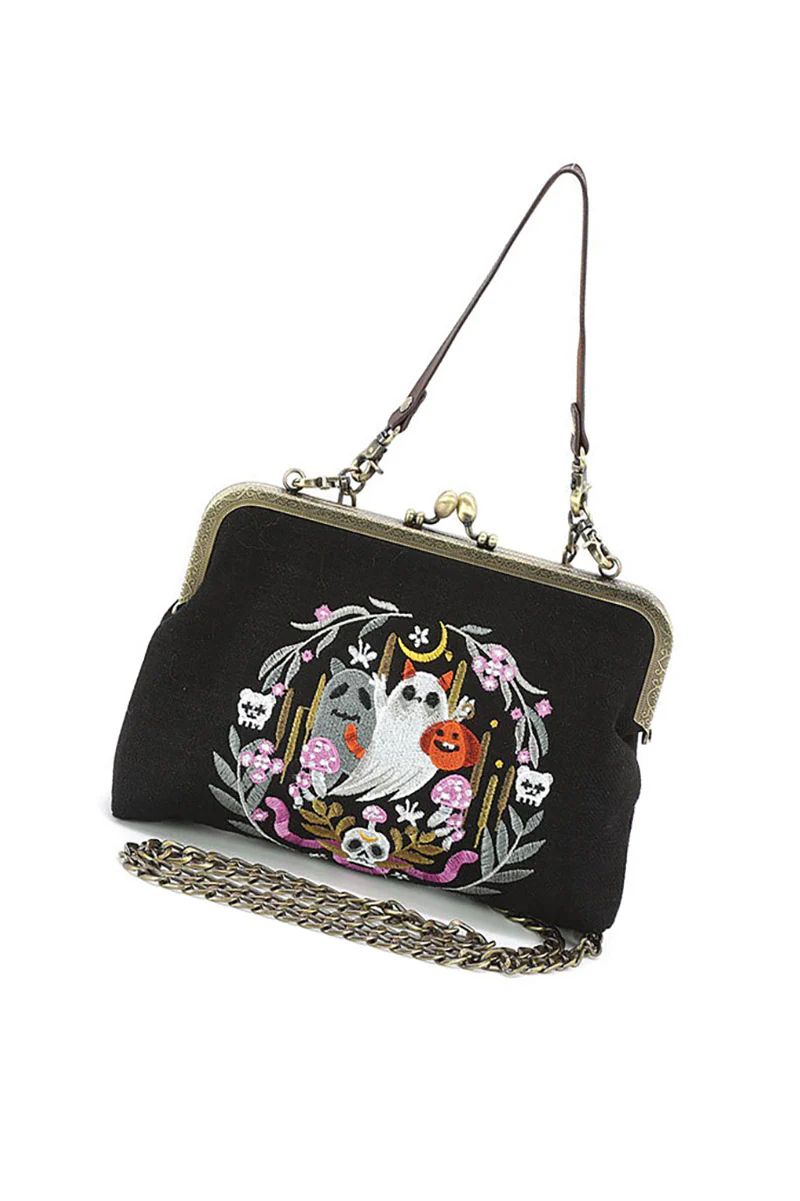 Purple Snake & Ghost Wreath Kisslock Bag - Image 3