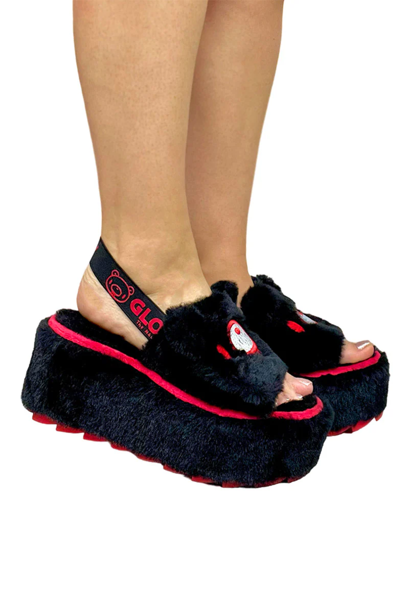 QOZII Slide Gloomy Bear Platform Sandals [BLACK] - Image 2