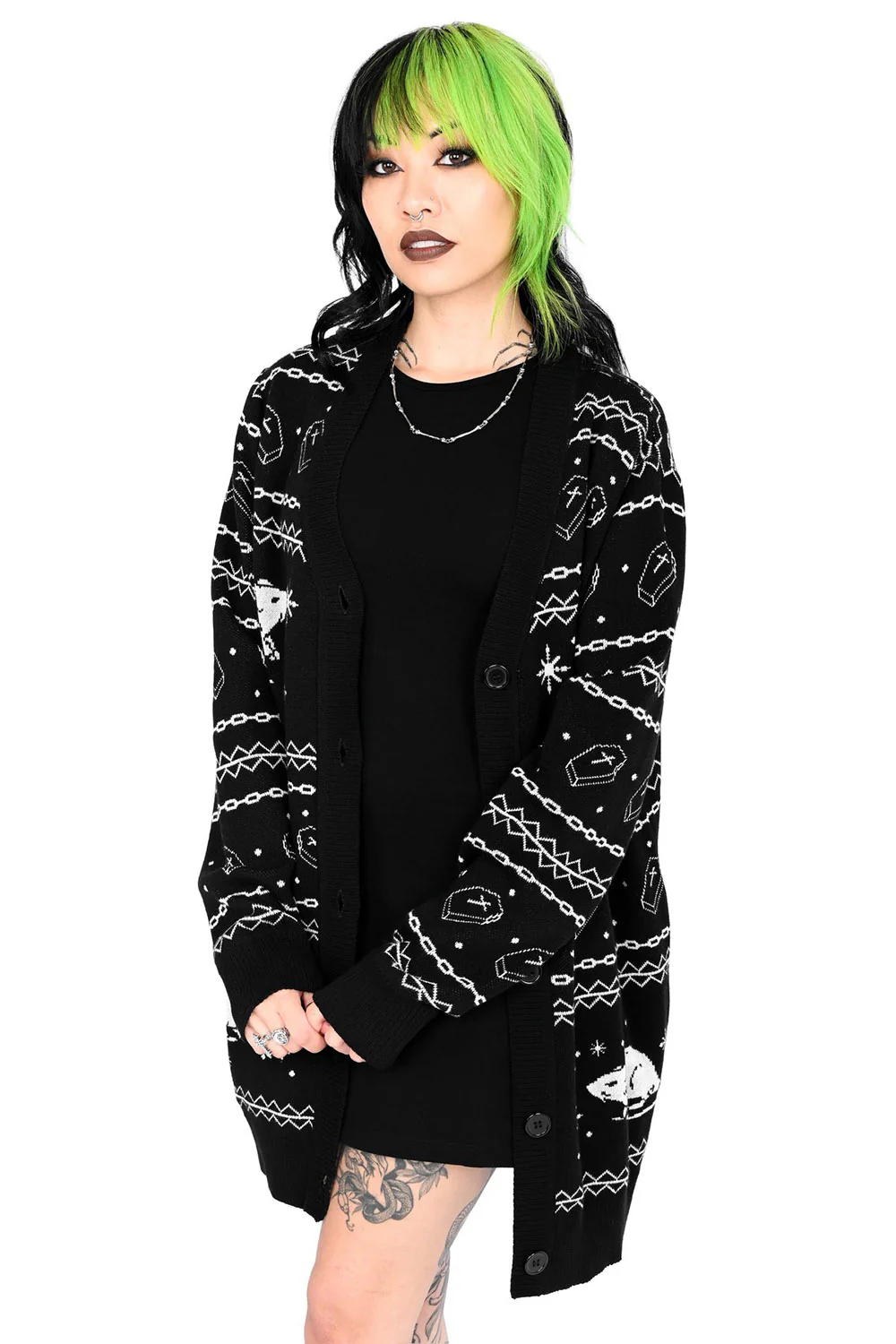Rat Button Up Holiday Cardigan - Image 8