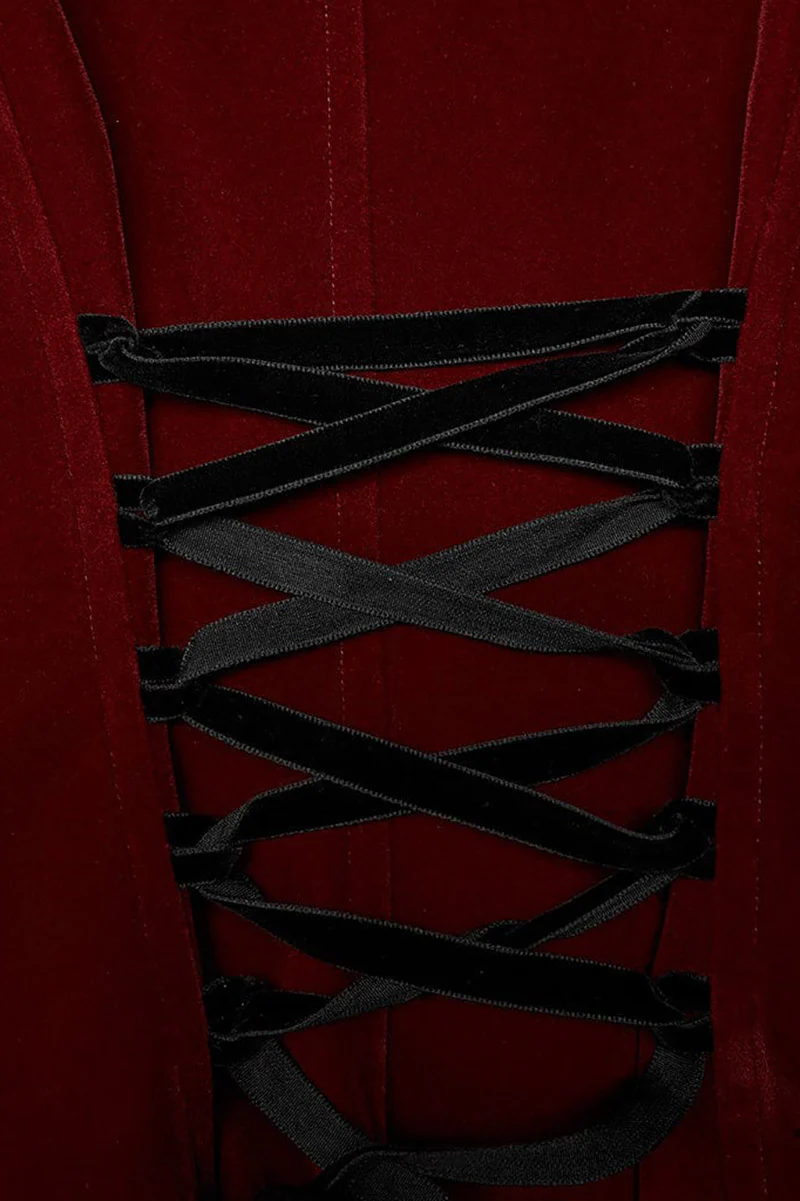 Red Death Victorian Goth Cropped Coat - Image 7