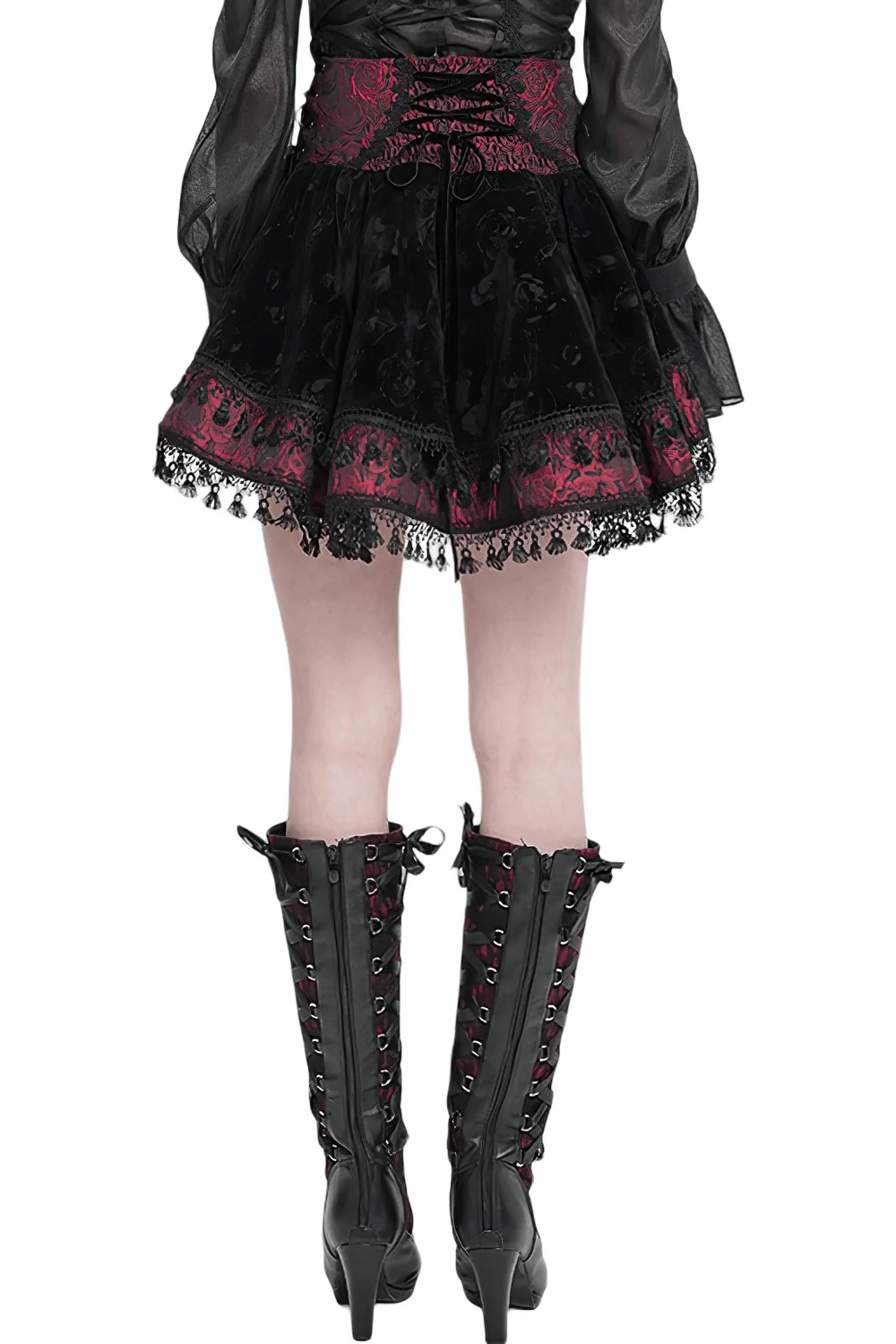 Regal Rosary Mini Skirt [Rose Red] - Image 6
