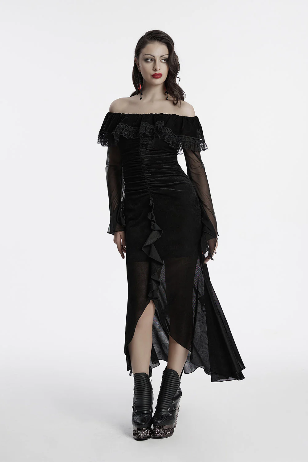 Reign Ruffled Mesh Off-the-Shoulder Dress - Image 3