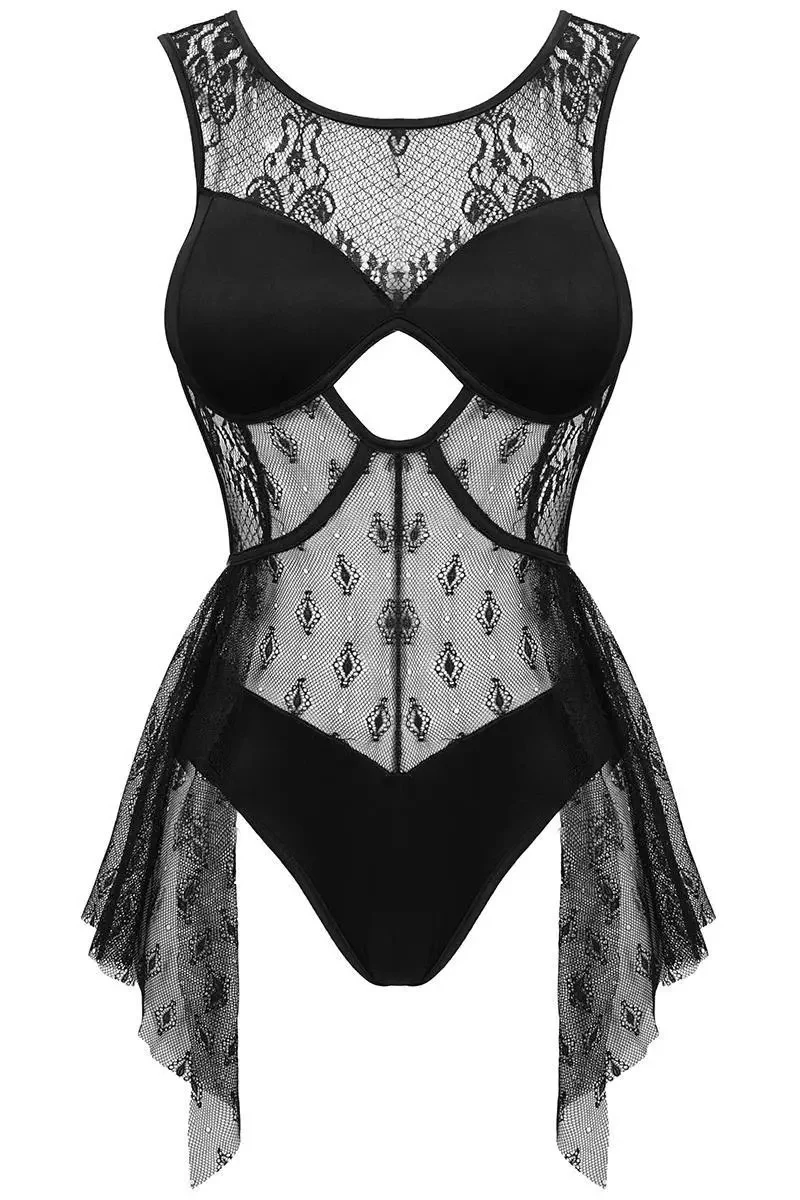 Romantic Goth One Piece Swimsuit - Image 6