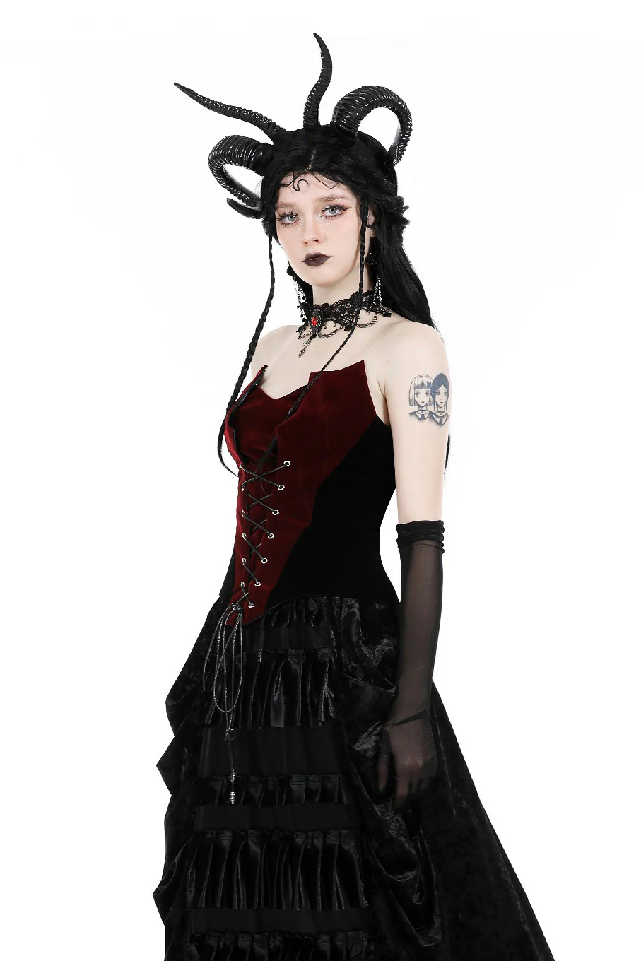Romantic Goth Velvet Corset Top - Image 3