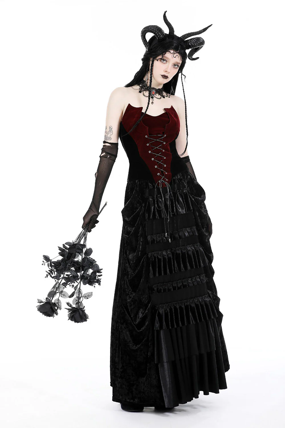Romantic Goth Velvet Corset Top - Image 5