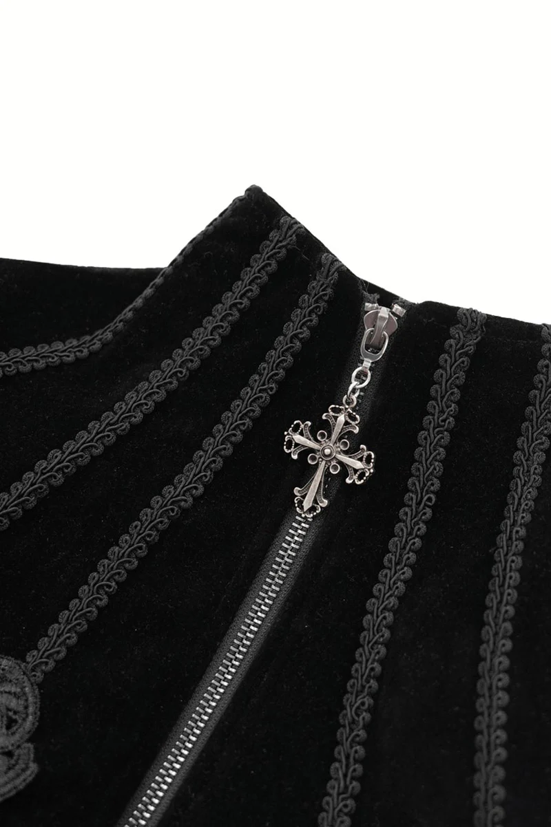 Royalcore Puffed Shoulder Embroidered Jacket - Image 10