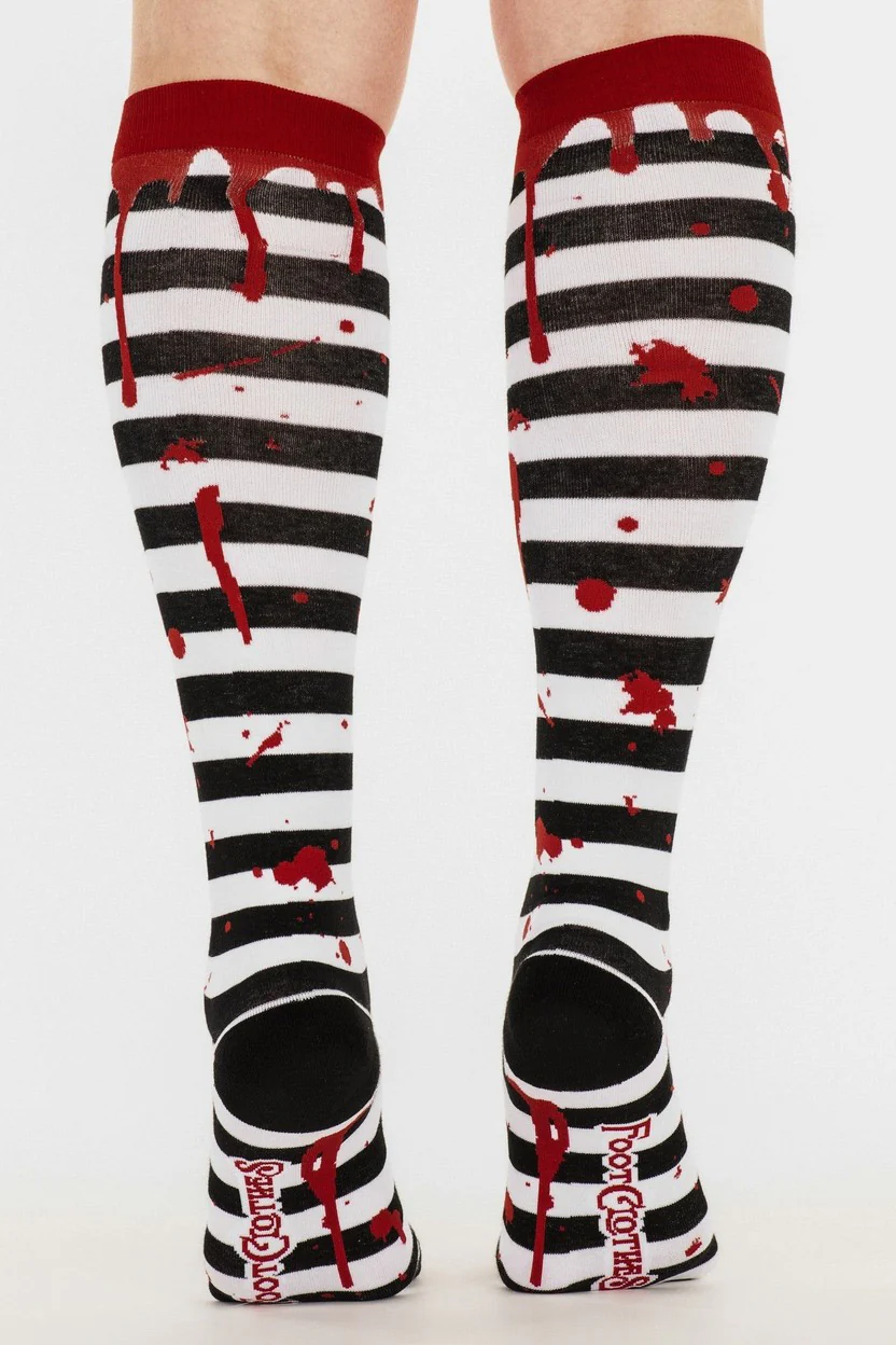 Sanguine Stripes Blood Splatter Knee High Socks - Image 8