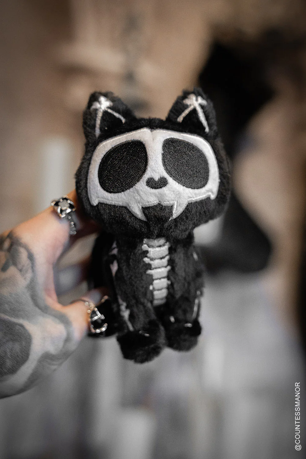 Skelekitty Plush Keychain - Image 2