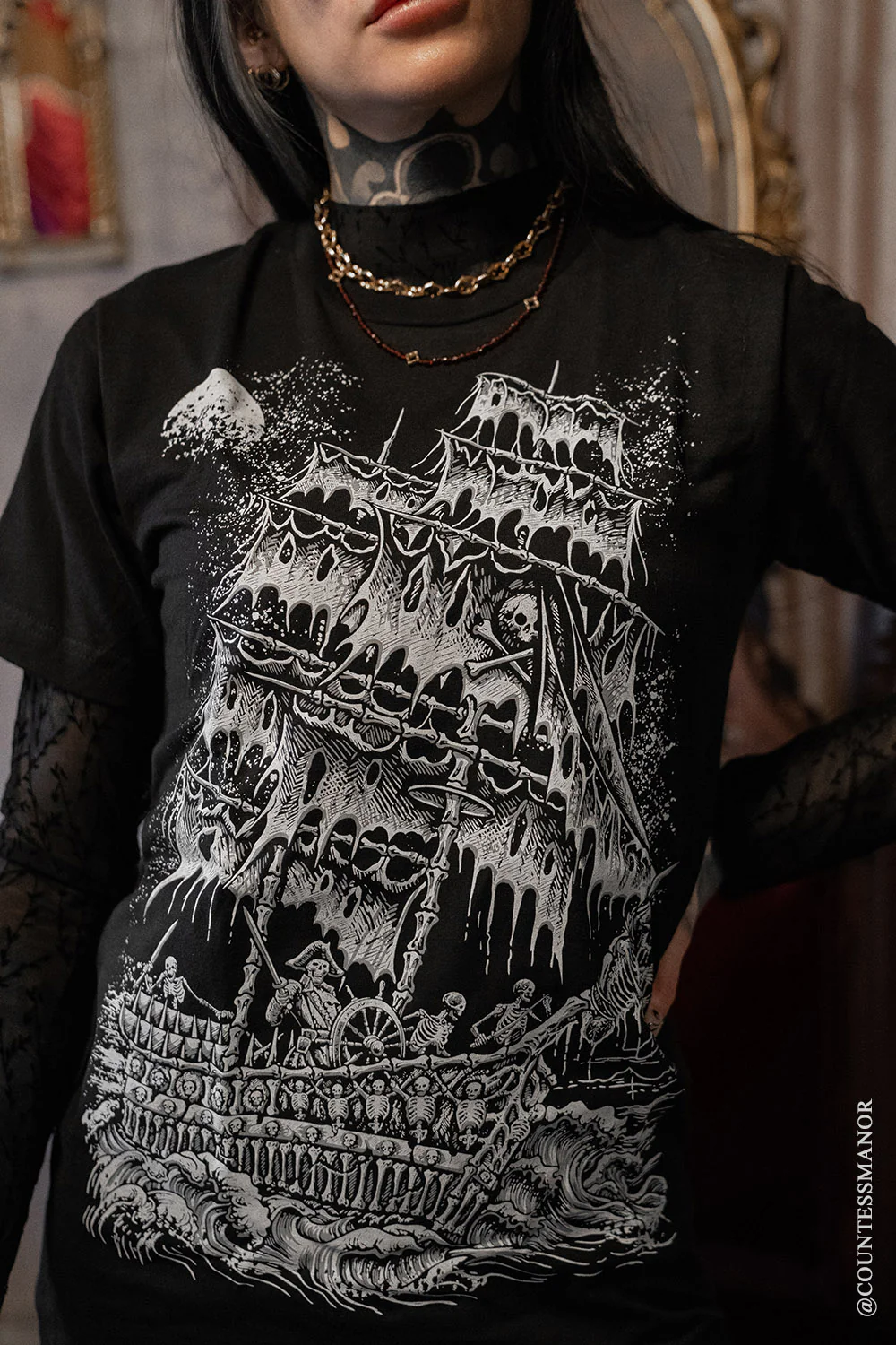 Skeleton Crew Pirate Ship T-shirt - Image 2