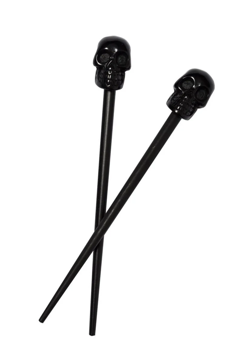 Skull Collection Black Hair Sticks - Image 3