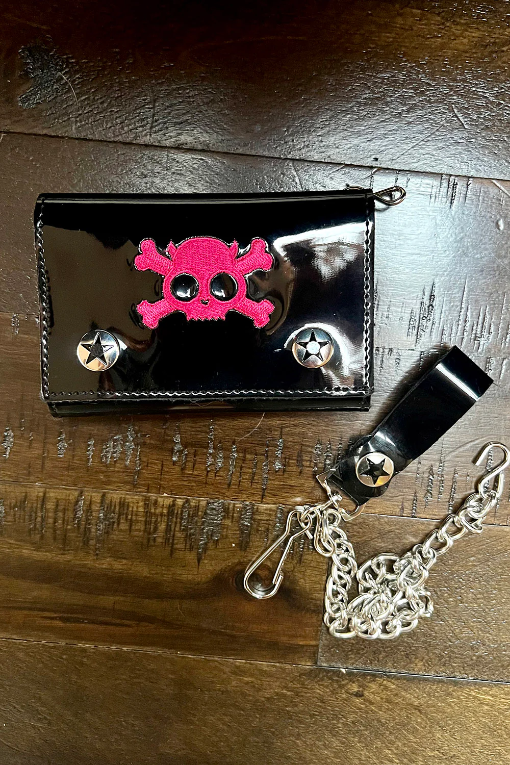 Skull & Crossbones Biker Wallet [PINK] - Image 3